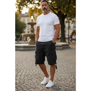 Urban Pipeline Black Cargo Shorts Size 38 Knee Length